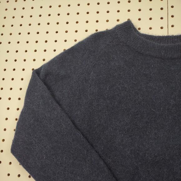 Zara Alpaca Wool Blend Navy Sweater, Size Large - Picture 5 of 7
